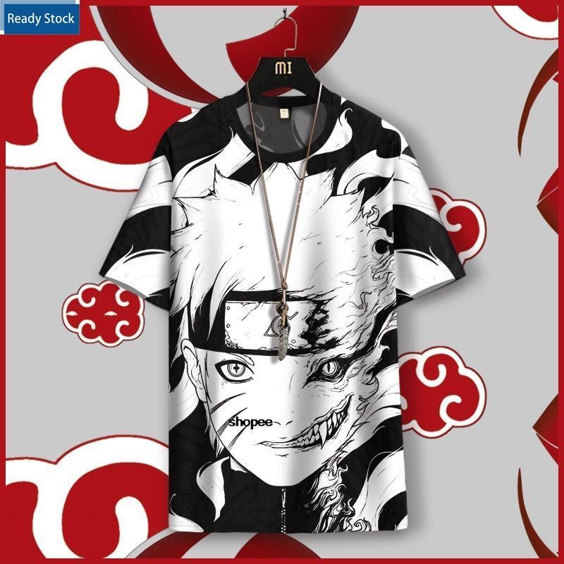 9ready cổ phiếu nhật bản street wear short-sleeved t-shirt nam naruto anime co-brand slim-fit slimmer look summer thin