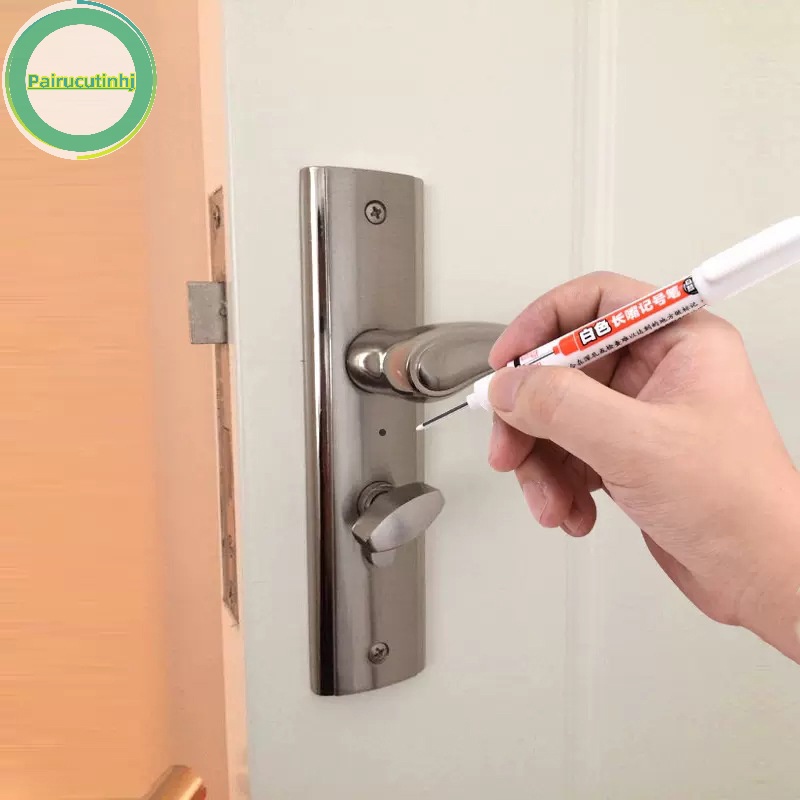 Pairhj 20mm mực trắng bút đánh dấu đầu dài phòng tắm trang trí chế biến gỗ bút đánh dấu lỗ sâu đa năng vn