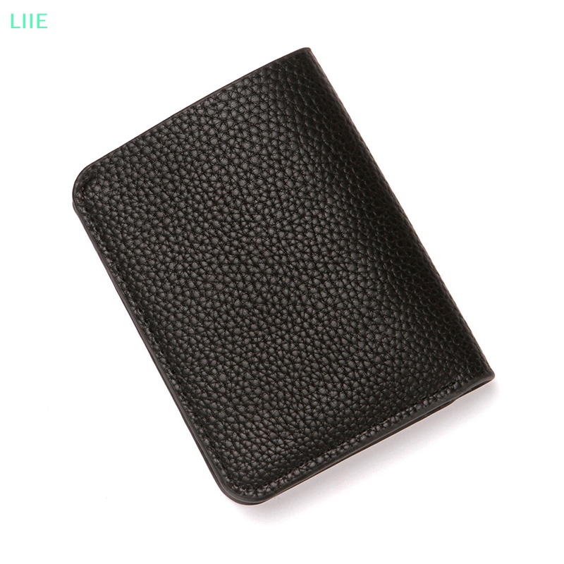 Li thời trang nam mềm ví da pu mẫu vải thiều mini coin ví chủ thẻ bằng lái xe tức là