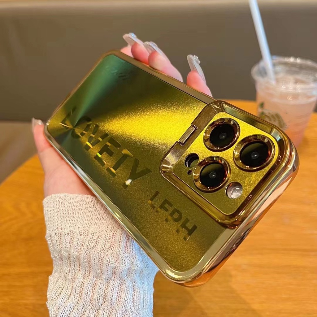 Vỏ điện thoại laser mạ sang trọng iphone 11 12 13 14 pro max ống kính đi kèm với một ngàm để bảo vệ vỏ điện thoại