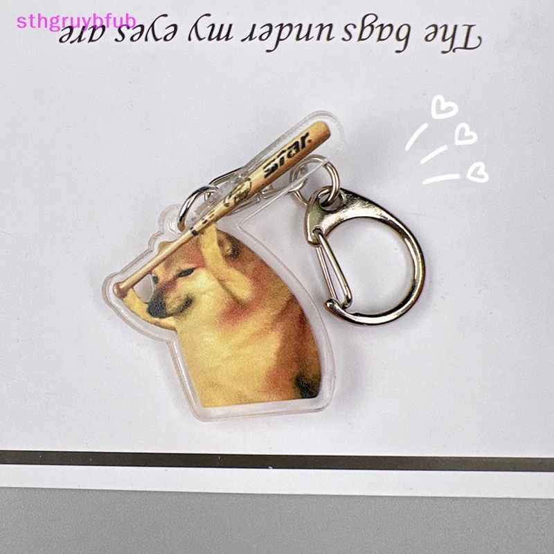 Sthb sáng tạo internet người nổi tiếng dễ thương chìa khóa thú cưng vui nhộn shiba inu con chó khó hiểu túi móc khóa trang trí phụ kiện chìa khóa ô tô vn