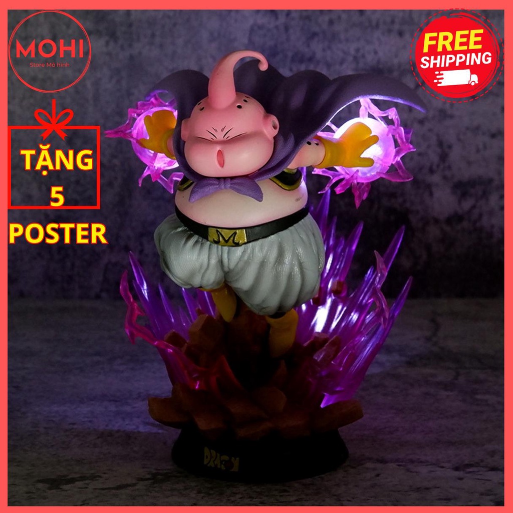 Mô hình Ma Bư Majin Buu Béo chiến đấu siêu ngầu cao 21cm, có LED, có hộp màu - Dragon Ball