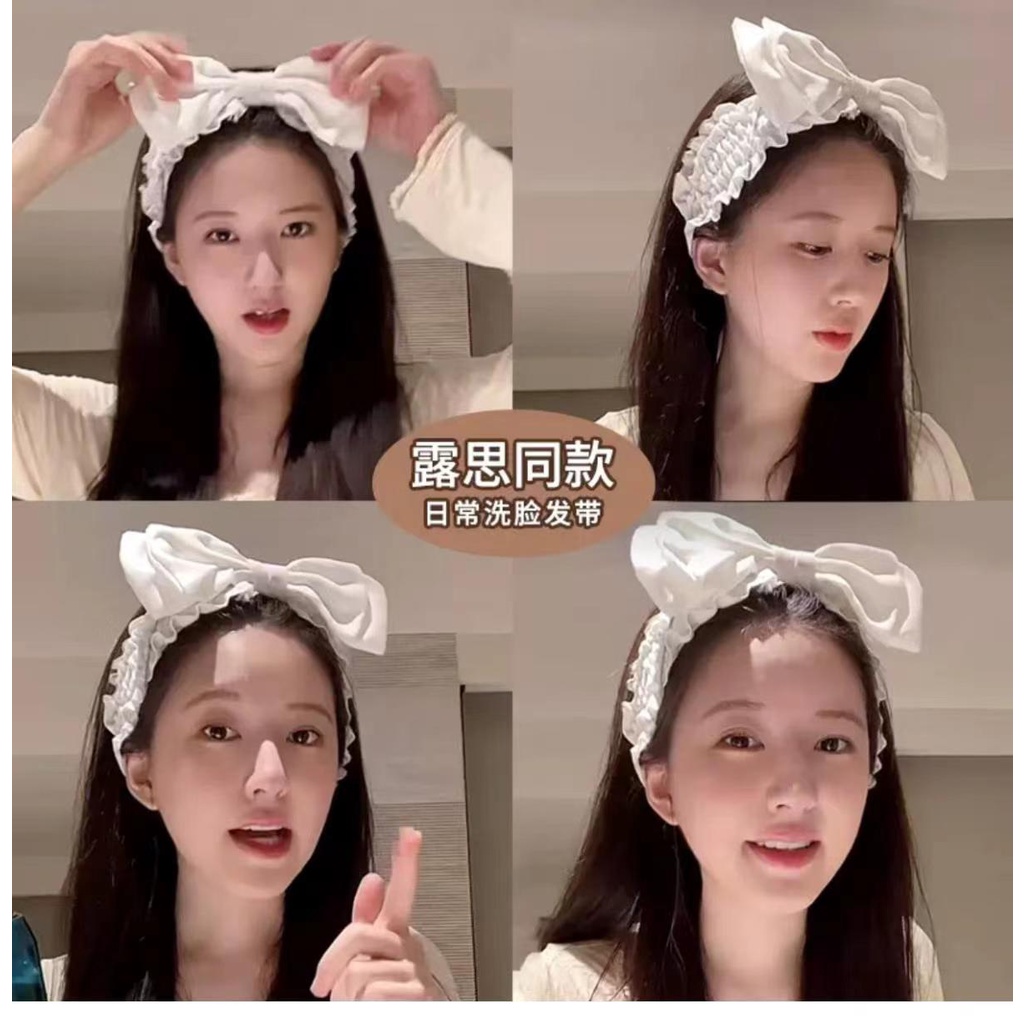 Băng đô nơ Triệu Lộ Tư bờm Suesue gọn tóc dùng rửa mặt skincare xược tóc nơ dễ thương