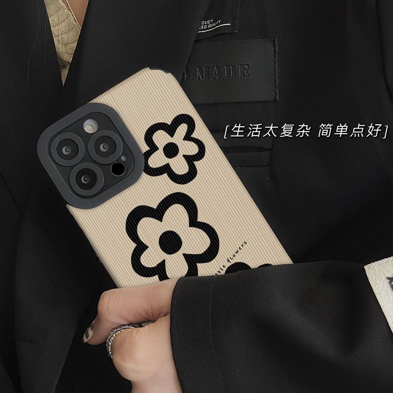 Ốp lưng iPhone Ốp lưng điện thoại three flowers apple 14 iphone13promax all-inclusive 12/11 silicone 6s / xr / 7plus