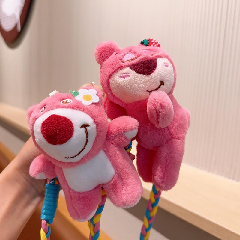 Ganyu sanrio kuromi lotso phim hoạt hình điện thoại di động kẹp lưng dễ thương chuỗi chéo búp bê điện thoại di động dây buộc mặt dây chuyền