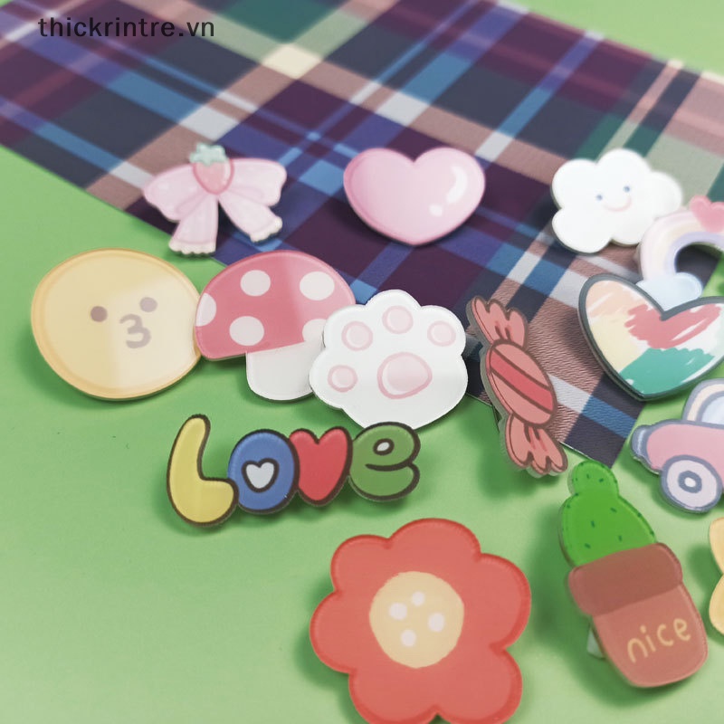 Thi phong cách hàn quốc trâm cài áo acrylic dễ thương phim hoạt hình mặt cười hoa kẹo mưa huy hiệu ghim túi trang trí quần áo phụ kiện vn