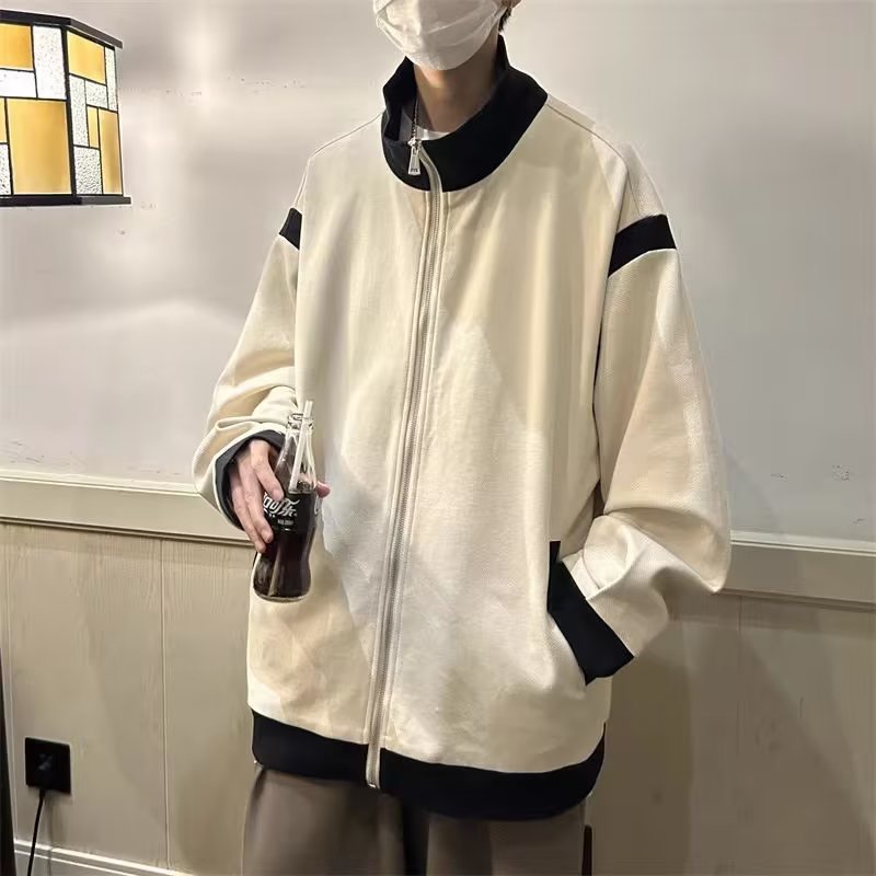 Mùa thu mới xu hướng nam giới phong cách tối giản áo khoác rộng rãi phong cách đại học đa năng áo khoác dài tay