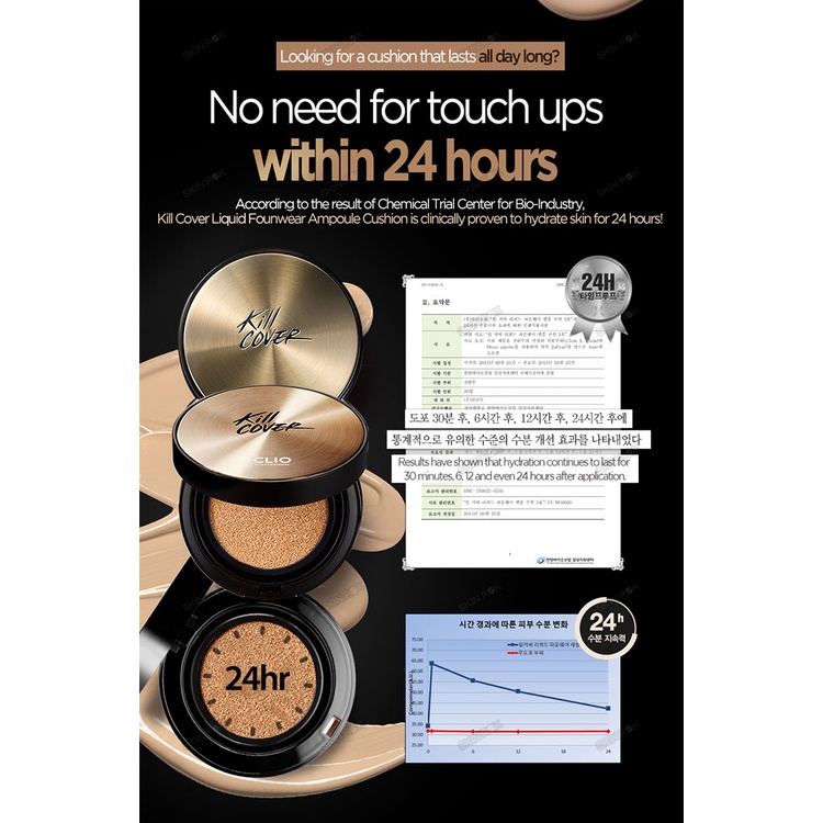 Phấn nước Clio dòng Kill Cover 15g + lõi 15g cao cấp