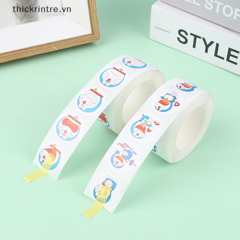 Thi 500 cái / cuộn doraemon anime doraemon sticker quà tặng phần thưởng sticker cuộn sticker tài kho