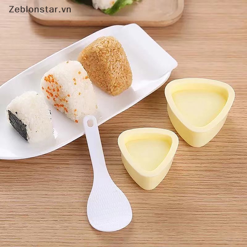 Khuôn làm sushi tự làm mới onigiri cơm nắm thực phẩm máy ép sushi hình tam giác khuôn làm sushi nhà bếp nhật bản dụng cụ phụ kiện bento ~~