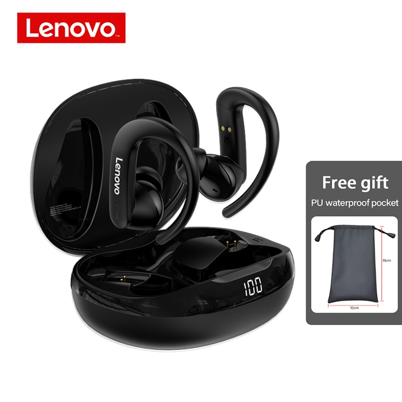 Tai Nghe Thể Thao bluetooth Không Dây Lenovo T50 âm thanh nổi HiFi khử tiếng ồn với micrô và màn hình LED