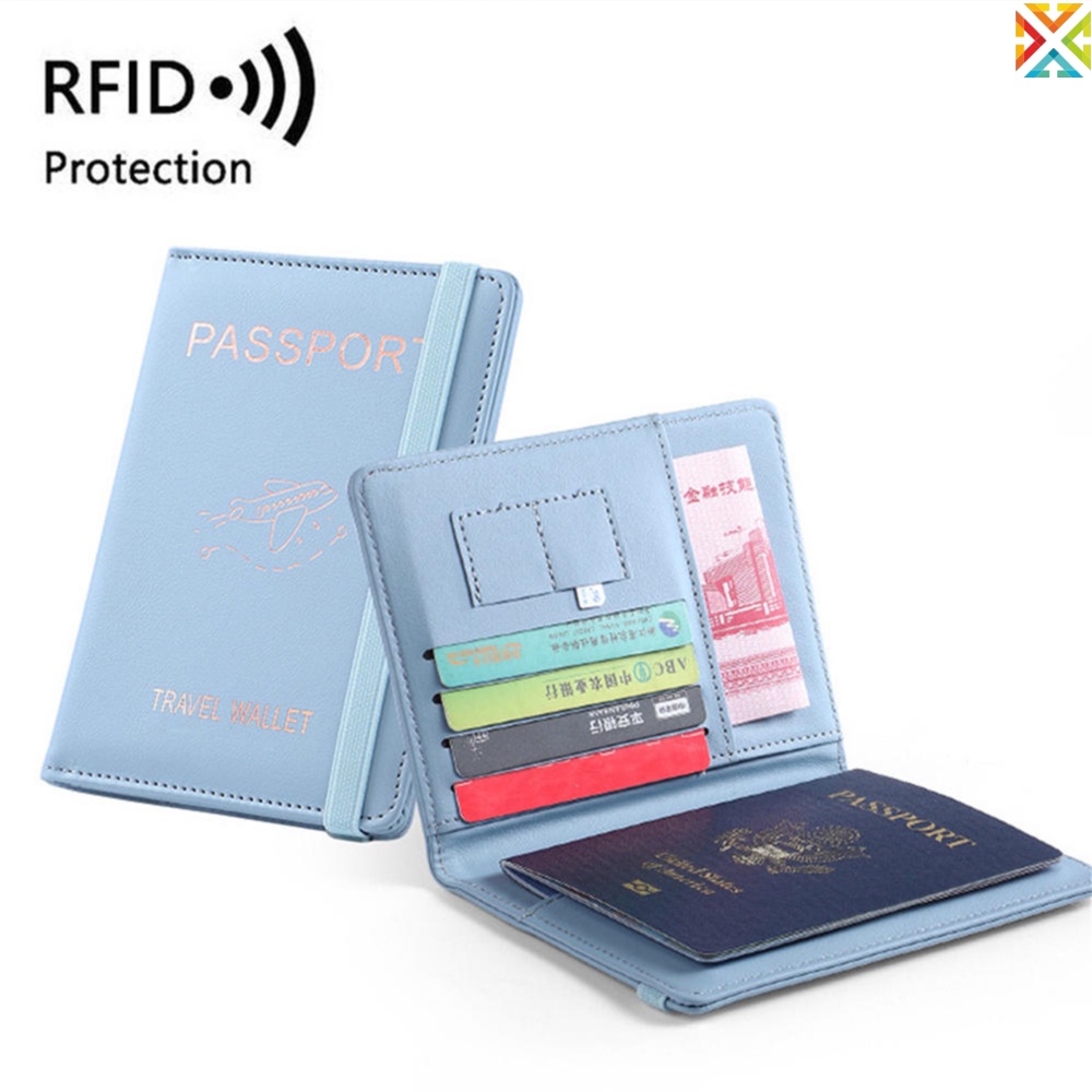 Rfid passport cover passport protector multi-function waterproof credit id card wallet chủ tài liệu doanh nghiệp phụ kiện du lịch