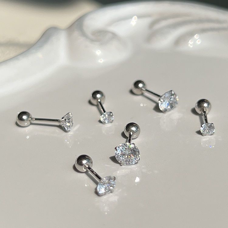 Bông Tai Mạ Bạc 925 Đính Đá Zircon Thời Trang
