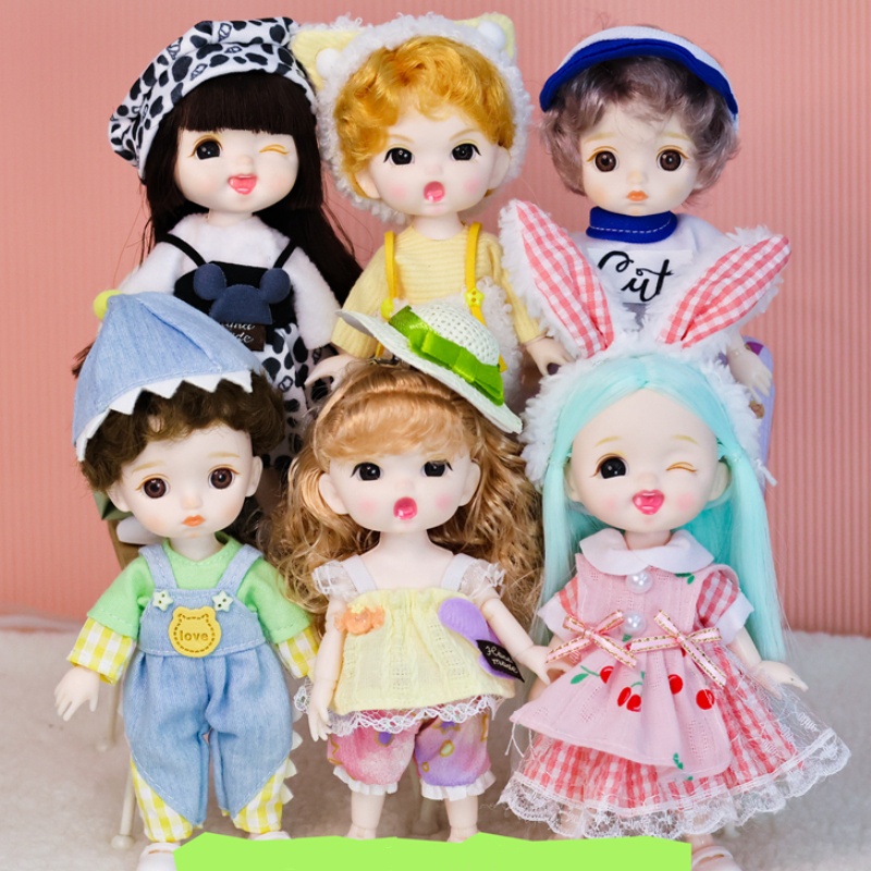 1/8 bộ búp bê bjd quà tặng công chúa đáng yêu cô gái đồ chơi tự làm búp bê 16cm