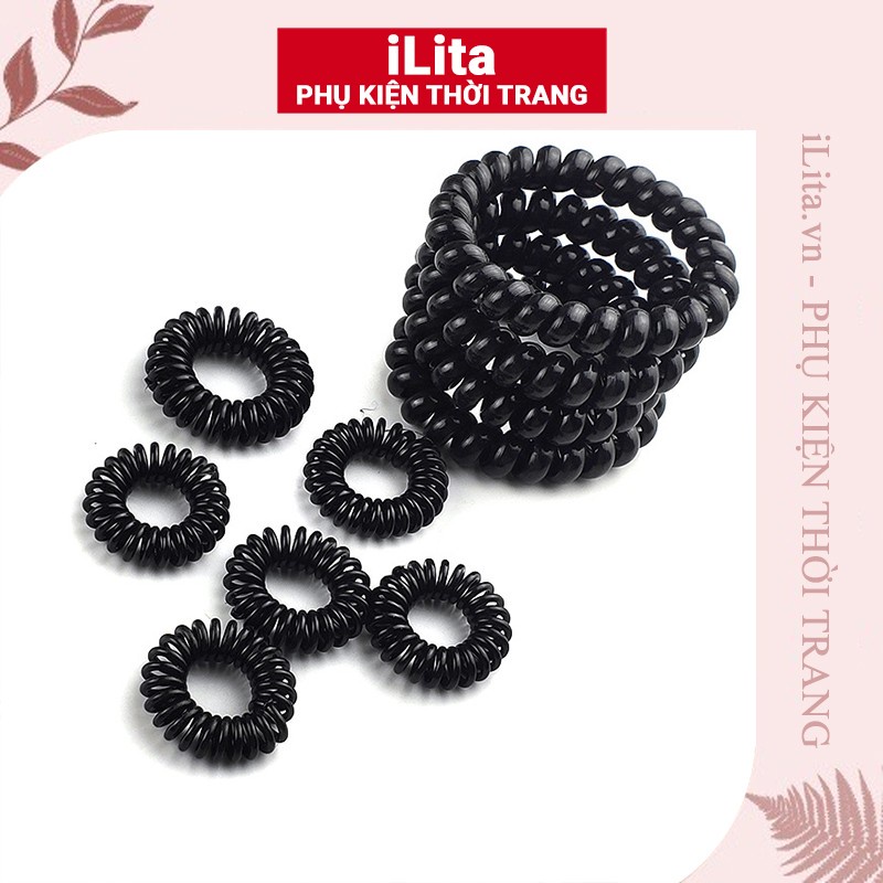 Thun cột tóc nữ Hàn Quốc dễ thương iLita phụ kiện buộc tóc đẹp nhiều màu xanh, đỏ, tím, vàng, trắng, đen