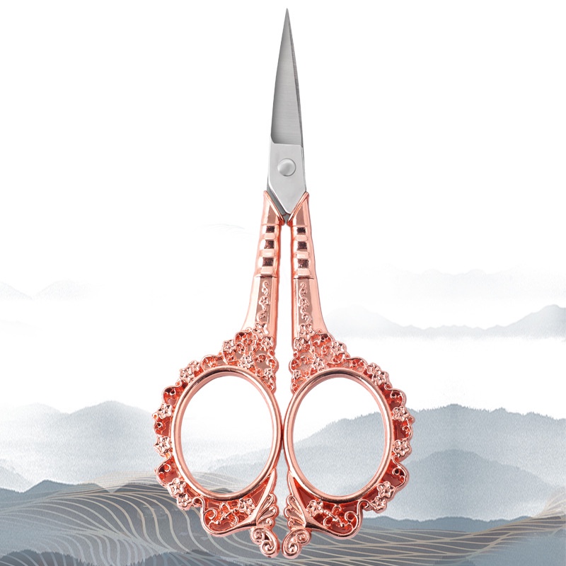 Hoa mận mô hình thép không gỉ Vintage kéo may vải máy cắt thêu thợ may kéo chỉ công cụ may