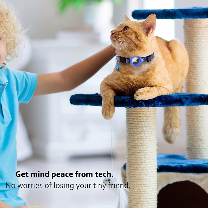 Collar airtag case cho mèo có nắp bảo vệ theo dõi phụ kiện chống mất mát cho chó vật nuôi phản quang mèo vòng cổ cho chó phụ kiện cần thiết cho chó và mèo