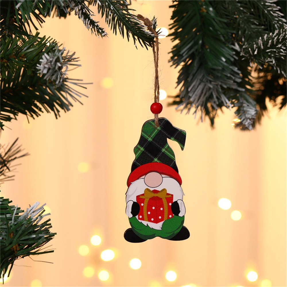 Đồ trang trí Giáng sinh Đồ trang trí bằng gỗ sơn Cây thông Noel Đồ trang trí hoa văn ông già Noel Rudolph không mặt toàn cầu  global