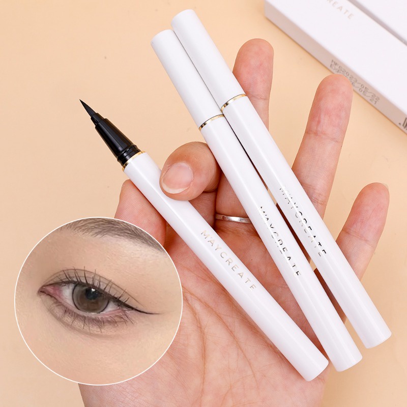Women quick drying sweat-proof liquid eyeliner pencil / long lasting smooth natural eye liner trang điểm làm đẹp