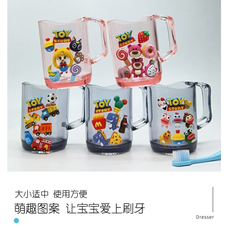 Cốc Đánh Răng Gắn Tường Kiểu Hoạt Hình Gấu Dâu Tây Dễ Thương Cho Bé