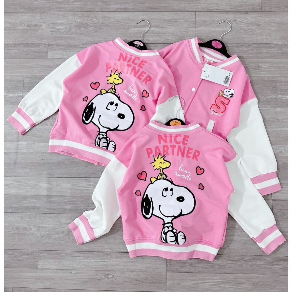 BG723 - ÁO KHOÁC BOM-BER HỒNG PHỐI TRẮNG CHO BÉ GÁI