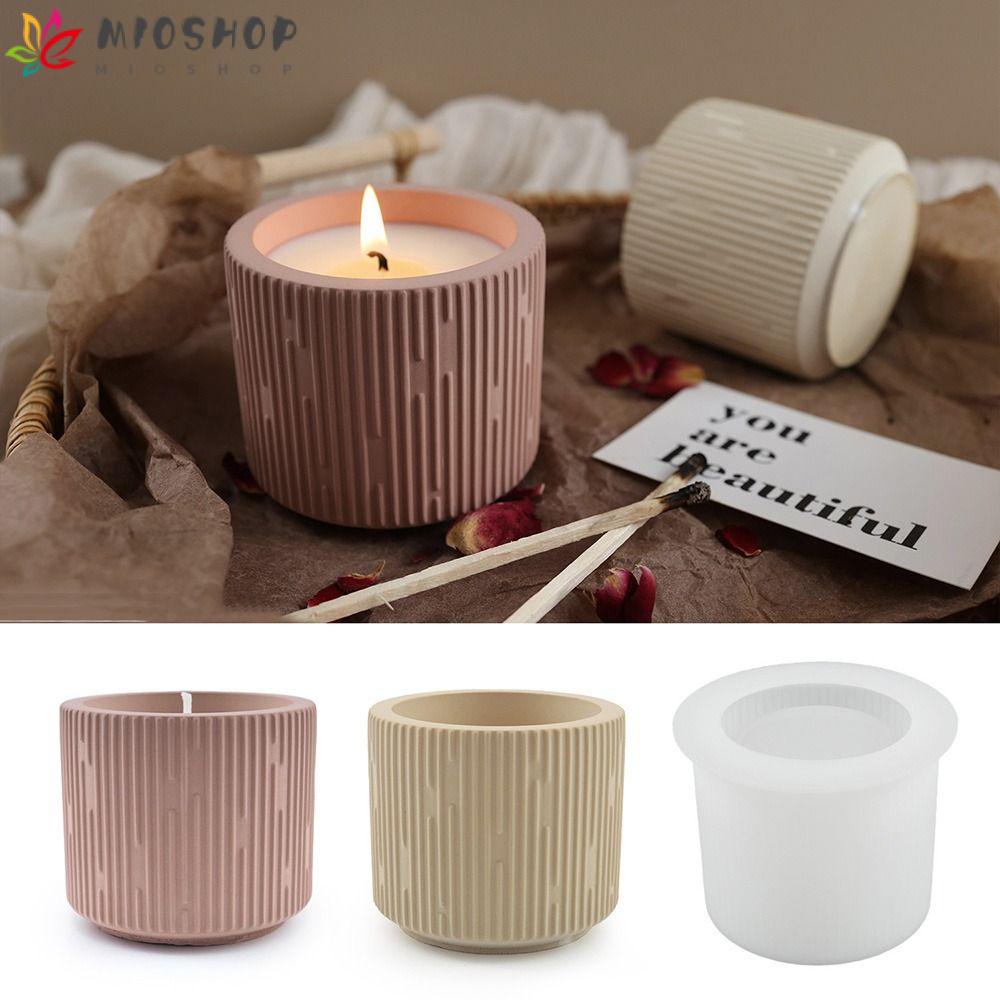 Khuôn nến mioshop, khuôn lọ nến tròn silicone, hộp đựng nến thủ công tối giản diy trang trí nội thất