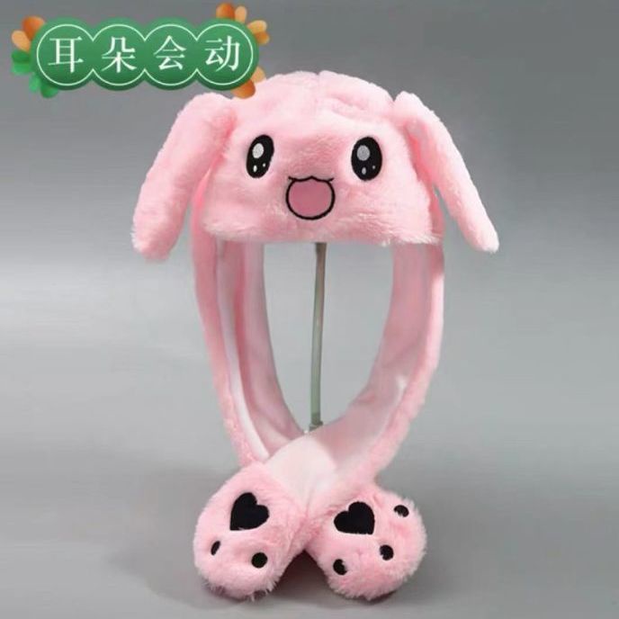 Tk Mũ Tai Thỏ Nhồi Bông Phát Sáng Phong Cách Chuyển Động Vui Nhộn Dễ Thương Cho Trẻ Em