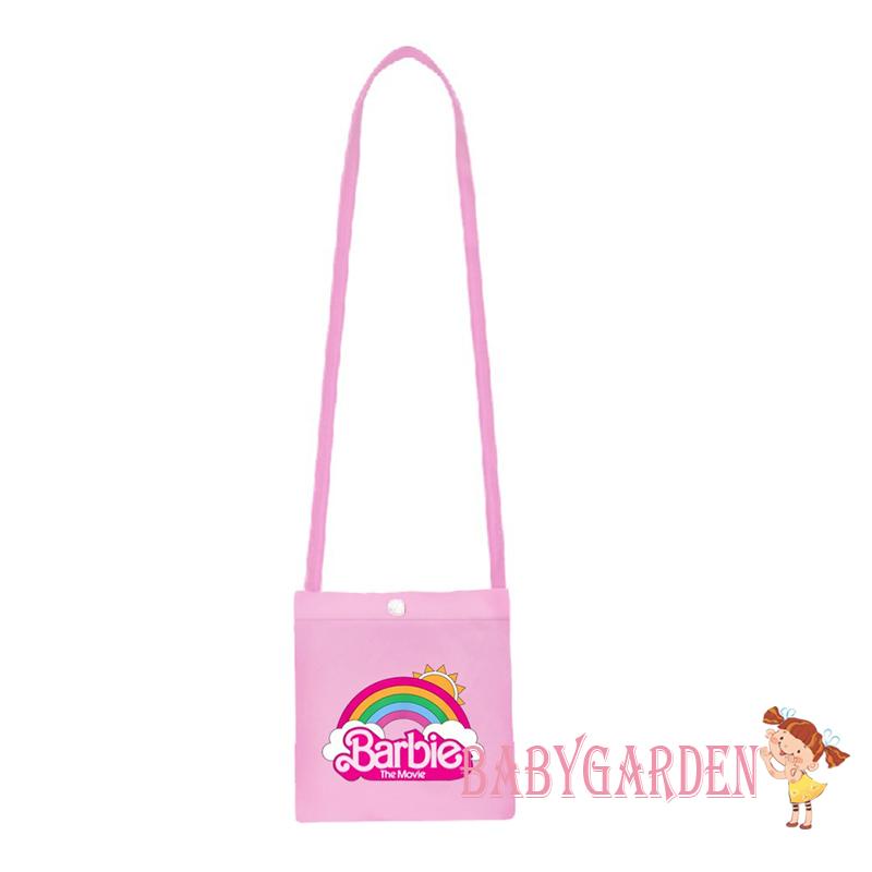 Đầm Công Chúa barbie Tay Ngắn Phối Lưới In Chữ Kèm Túi Đeo Chéo Dễ Thương Cho Bé Gái 3-12 Tuổi