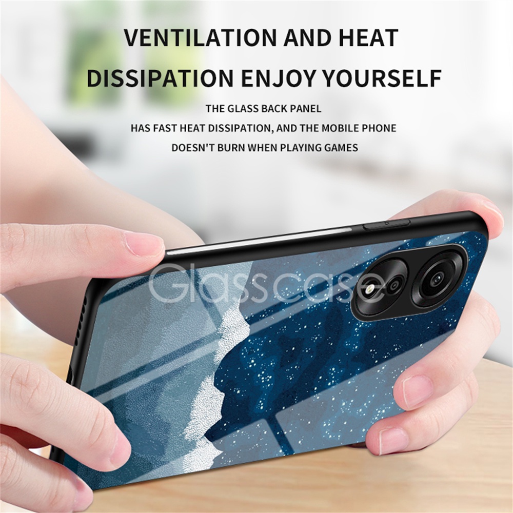 Ôp Điện Thoại Kính Cường Lực Cạnh tpu Dẻo Cho oppo a18 a38 a58 a78 a98 a17 k a17k a 18 a 38 a 58 a 78 a 98 4g 5g 2023 Ốp