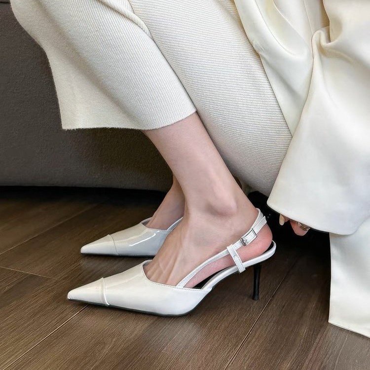 Giày cao gót mũi nhọn nữ phiên bản hàn quốc giày cao gót có dây đeo sau thời trang