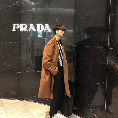 Autumn new style men's long-sleeved t-shirt casual loose striped top student all-match phiên bản hàn quốc bo