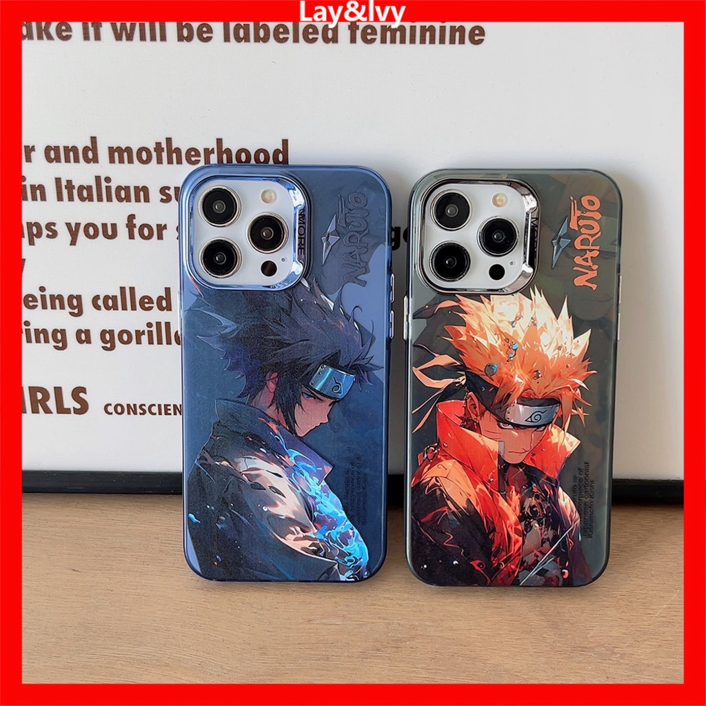 Phim hoạt hình phim hoạt hình anime naruto naruto sasuke mạ khung ống kính kim loại imd vỏ điện thoại silicon thích hợp cho iphone 14 14pro 14max 13promax 12 12promax 11