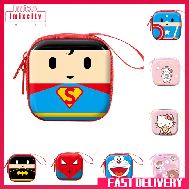 Imixcity phim hoạt hình dễ thương ví tiền xu hộp đựng tai nghe trẻ em dây kéo túi xách cho bé trai quà tặng sinh nhật