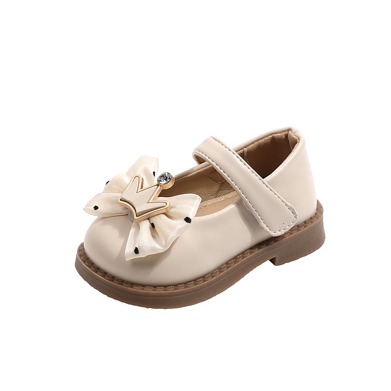 Giày Búp Bê Đế Mềm Chống Trượt Thoáng Khí Màu Trơn Đính Đá Xinh Xắn Cho Bé Gái