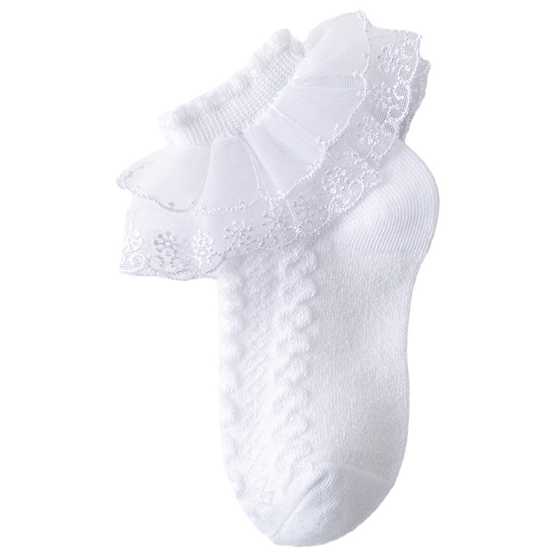 Vớ cotton Cổ Thấp Phối Ren Thời Trang Xuân Thu Cho Bé Gái