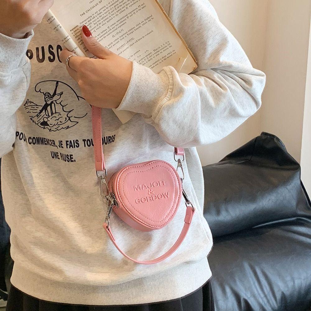 Risedot Túi Đeo Chéo Vai mini Bằng Da pu Hình Trái Tim Thời Trang Dành Cho Bạn Nữ