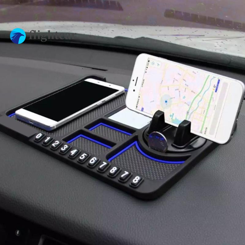 Ft bảng điều khiển ô tô chống trượt mat nội thất ô tô tổ chức gps giá đỡ điện thoại đỗ xe biển số điện thoại phụ kiện thảm cao su