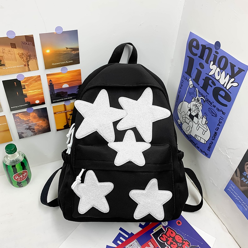 Ba Lô Đi Học In Họa Tiết Ngôi Sao Năm Cánh Dễ Thương Phong Cách Nhật Bản Cho Nữ