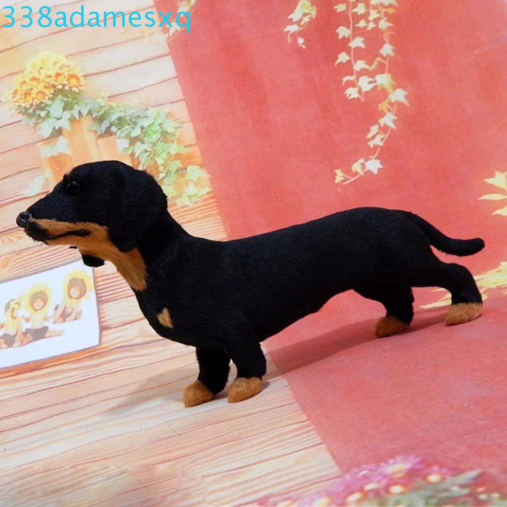Adamesxqb dachshund đồ chơi mô phỏng 3d trang trí nội thất sống động như thật mô hình chó cưng làm thủ công