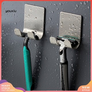 Yfp wall mount razor holder punch-free stainless steel anti-rust waterproof shaver holder for home