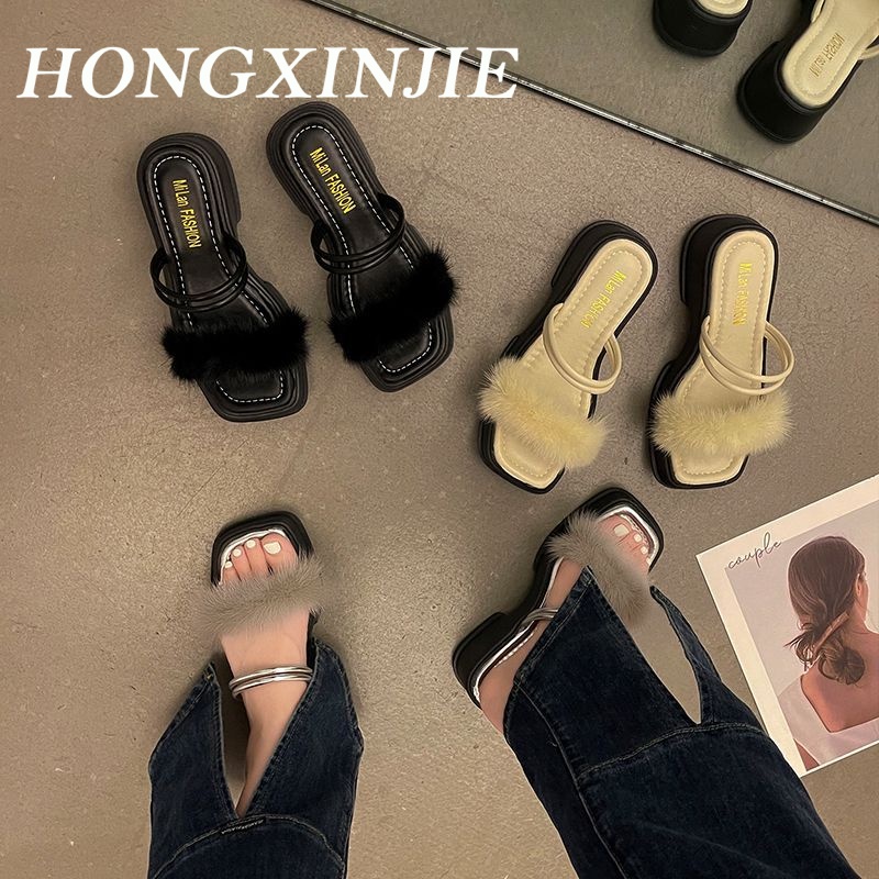 HONGXINJIE  dép sandal nữ dép đi biển 2023 HOTSALE Dép cổ điển  Beautiful ins Thoải mái Chất lượng cao B28G18M 37Z230910