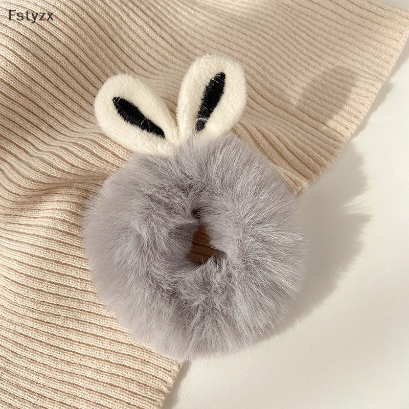 Fstyzx phim hoạt hình phụ kiện tóc dễ thương dây buộc tóc sang trọng tai động vật scrunchies cho phụ nữ cô gái trẻ em tóc đuôi ngựa dây cao su đàn hồi vn