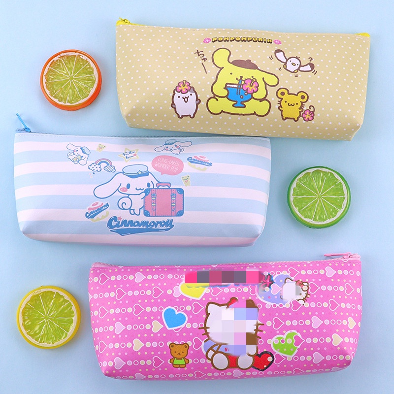 Sanrio Túi Đựng Bút Bằng pu Một Lớp Họa Tiết kuromi Dễ Thương Cho Bé Gái