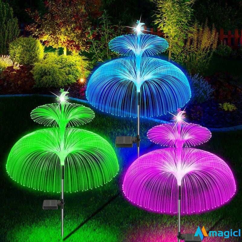Đèn LED Năng Lượng Mặt Trời Sứa Ánh Sáng Chiếu Sáng Ngoài Trời Chống Nước Phong Cảnh Sân Vườn Trang Trí Cổ Tích Pháo Hoa Đèn Sân Bãi Cỏ Hàng Rào Đường Năng Lượng Mặt Trời MAGIC1