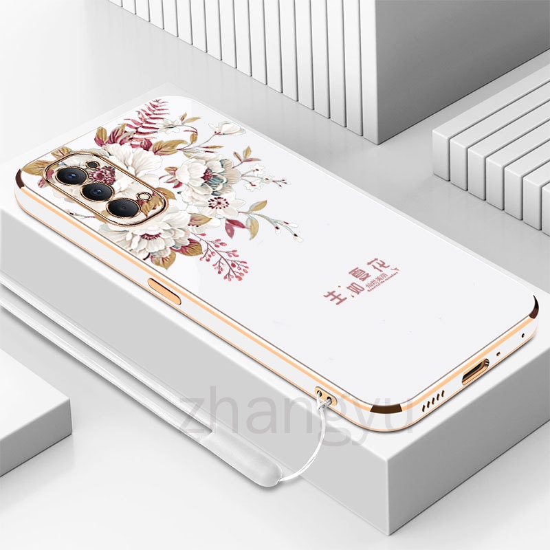 Ốp lưng OPPO Reno 4 4g reno 5 Reno 4 pro Reno 5 pro Ốp Điện Thoại TPU silicone Mềm Mạ Điện Summer flower Tiết Hoa Bảo Vệ Cho OPPO Reno 4 4g reno 5 Reno 4 pro Reno 5 pro