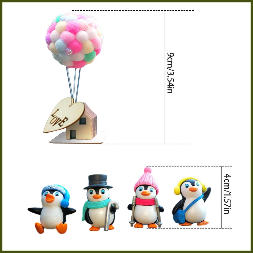 Trang trí bảng điều khiển ô tô penguin penguin đồ trang trí tượng động vật trang trí mini penguin figures cartoon trung tâm dễ thương tongvn