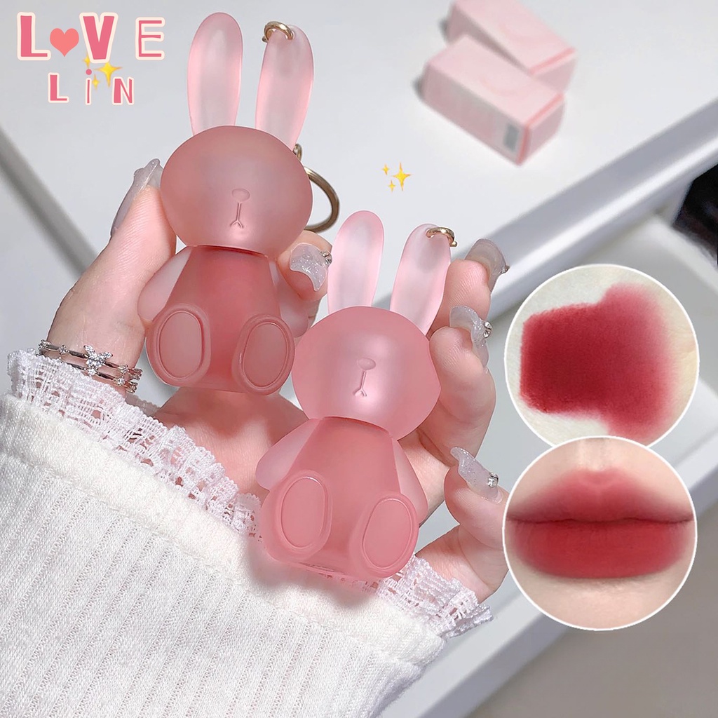Gấu ge ge ge gấu dễ thương thỏ nhung bùn sương mù mặt nhung mờ không chạm cốc không phai môi