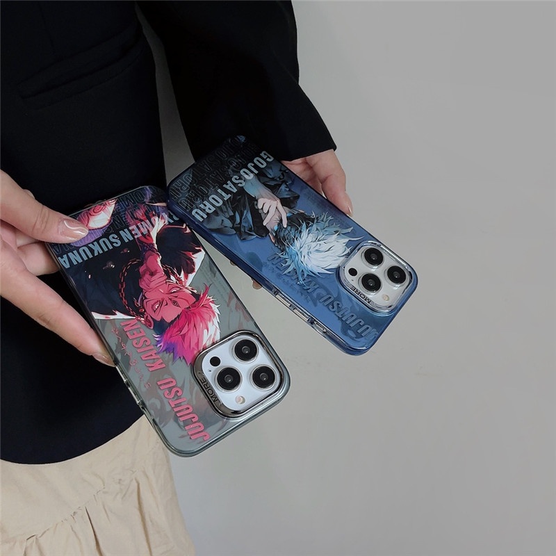 Color-plated nhật bản anime jujutsu kaisen cartoon phone case cho iphone 11 14 13 12 pro max cover