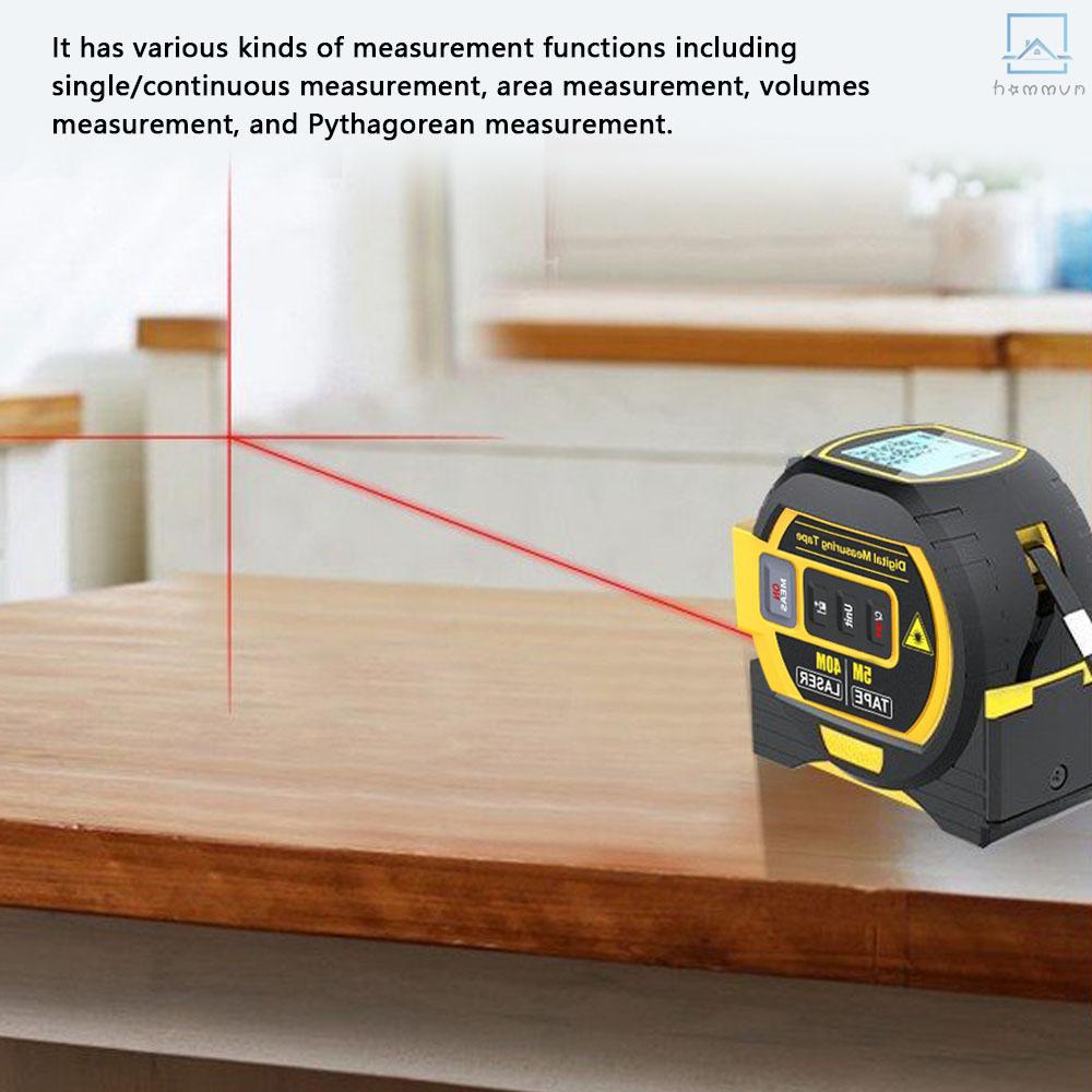 Máy đo khoảng cách laser 3in1 thước đo băng 5m màn hình lcd với đèn nền máy đo khoảng cách xây dựng thiết bị đo diện tích thiết bị khảo sát khối lượng #homm