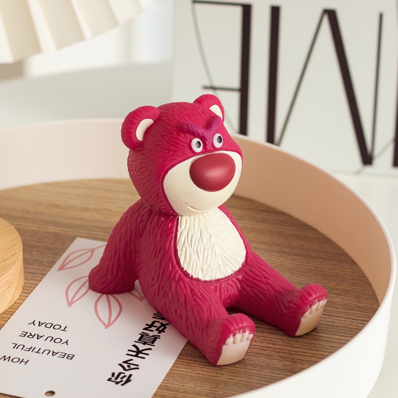 Dễ thương strawberry bear giá đỡ điện thoại di động đồ trang trí để bàn giá đỡ miniatures trang trí nội thất